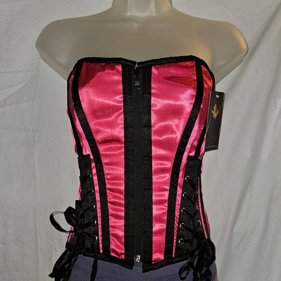Long Torso Tight Lacing Front Zip Corset LARGE - Picture 14 of 16